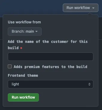 Run workflow fields